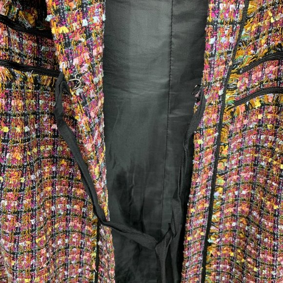 Lane Bryant Coat Tweed Plaid Tie Front Lined Jacket - Picture 8 of 12